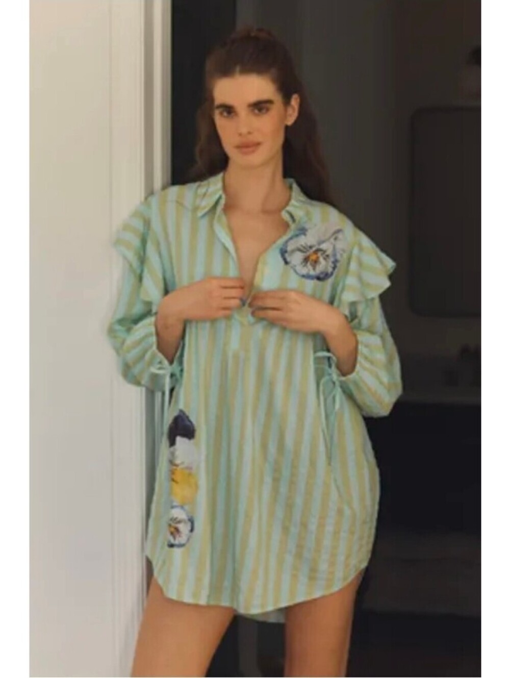Anthropologie x Nay Bellamy Long Sleeve Popover Mini Dress szS